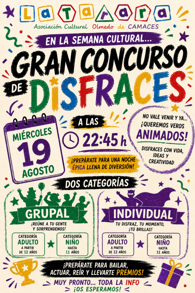 Gran concurso de disfraces Carnaval de verano Olmedo de Camaces